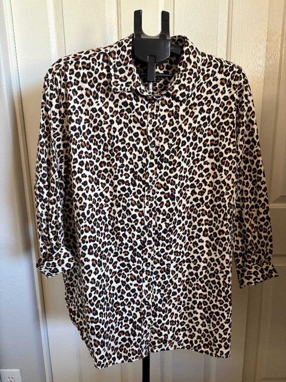 Loft oversized animal print button shirt